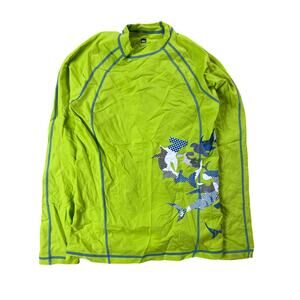 REI Kids Neon Green Rash Guard Swim Shield Long Sleeve Top Size Large